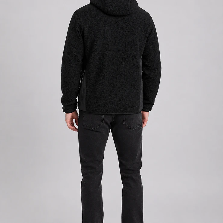 Chaqueta Polar Sherpa Hombre con Gorro 3