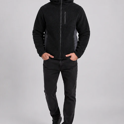 Chaqueta Polar Sherpa Hombre con Gorro 5