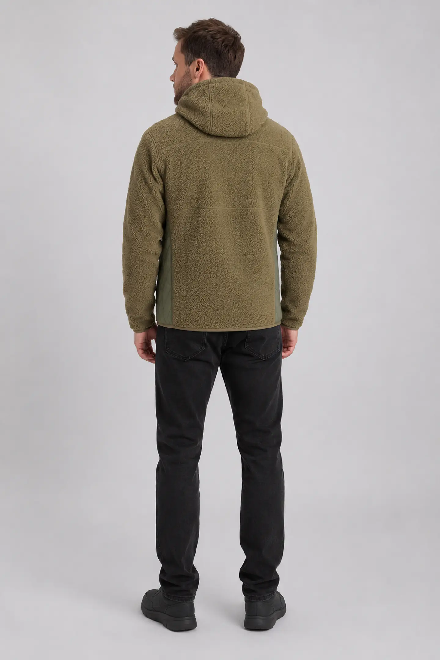 Chaqueta Polar Sherpa Hombre con Gorro 15