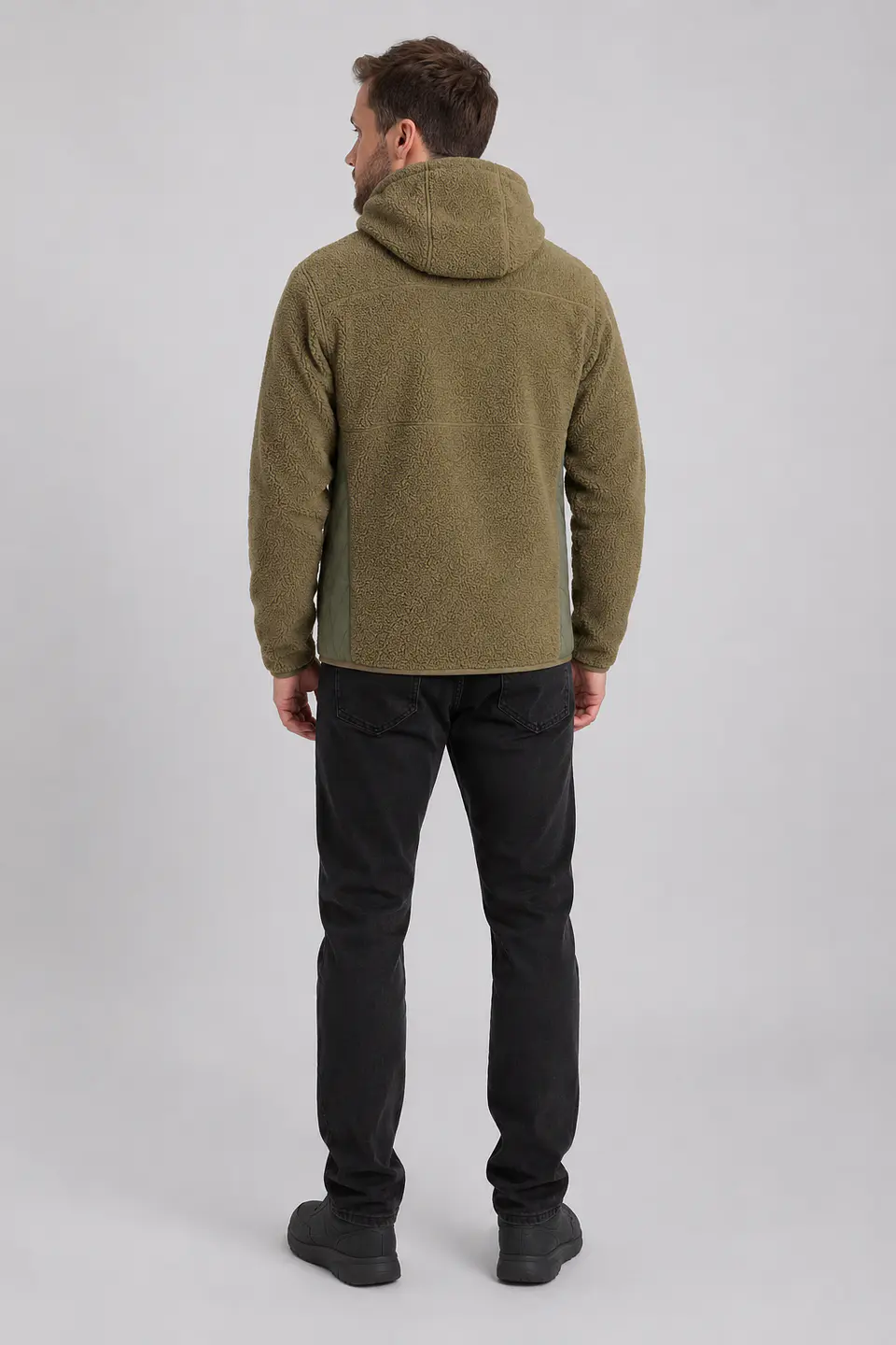 Chaqueta Polar Sherpa Hombre con Gorro 15