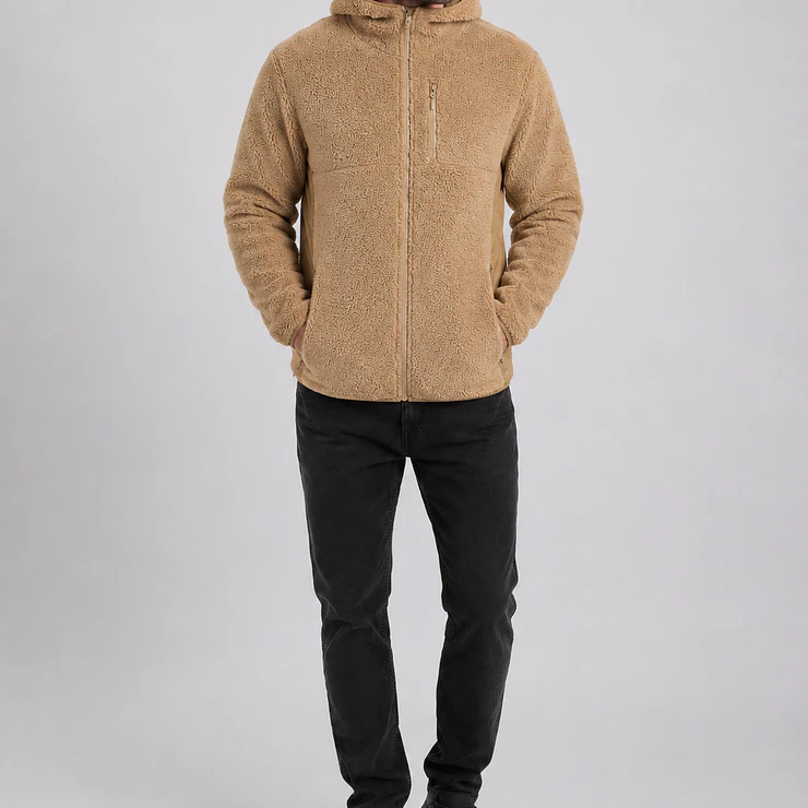 Chaqueta Polar Sherpa Hombre con Gorro 9