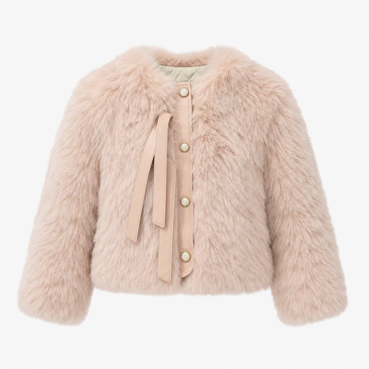 Abrigo Corto de Faux Fur con Forro Acolchado 2