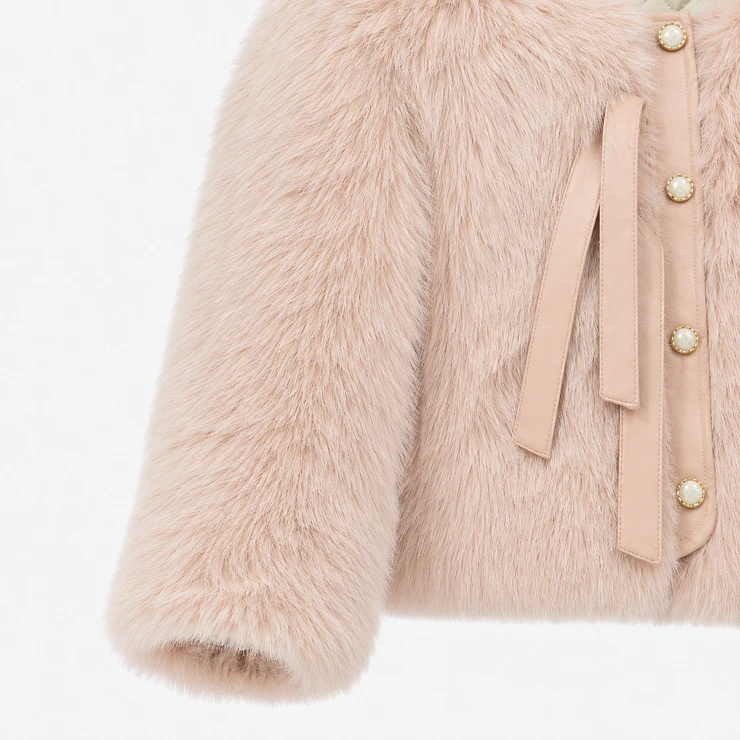 Abrigo Corto de Faux Fur con Forro Acolchado 6