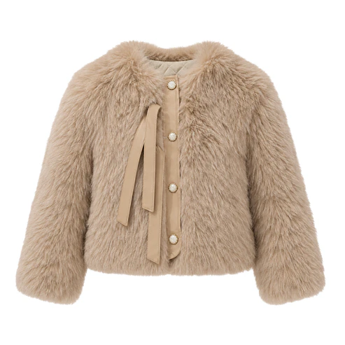 Abrigo Corto de Faux Fur con Forro Acolchado 9