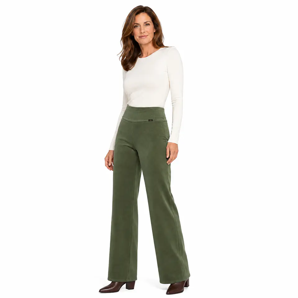 Pantalón Recto Cotelé Forrado en Polar 14