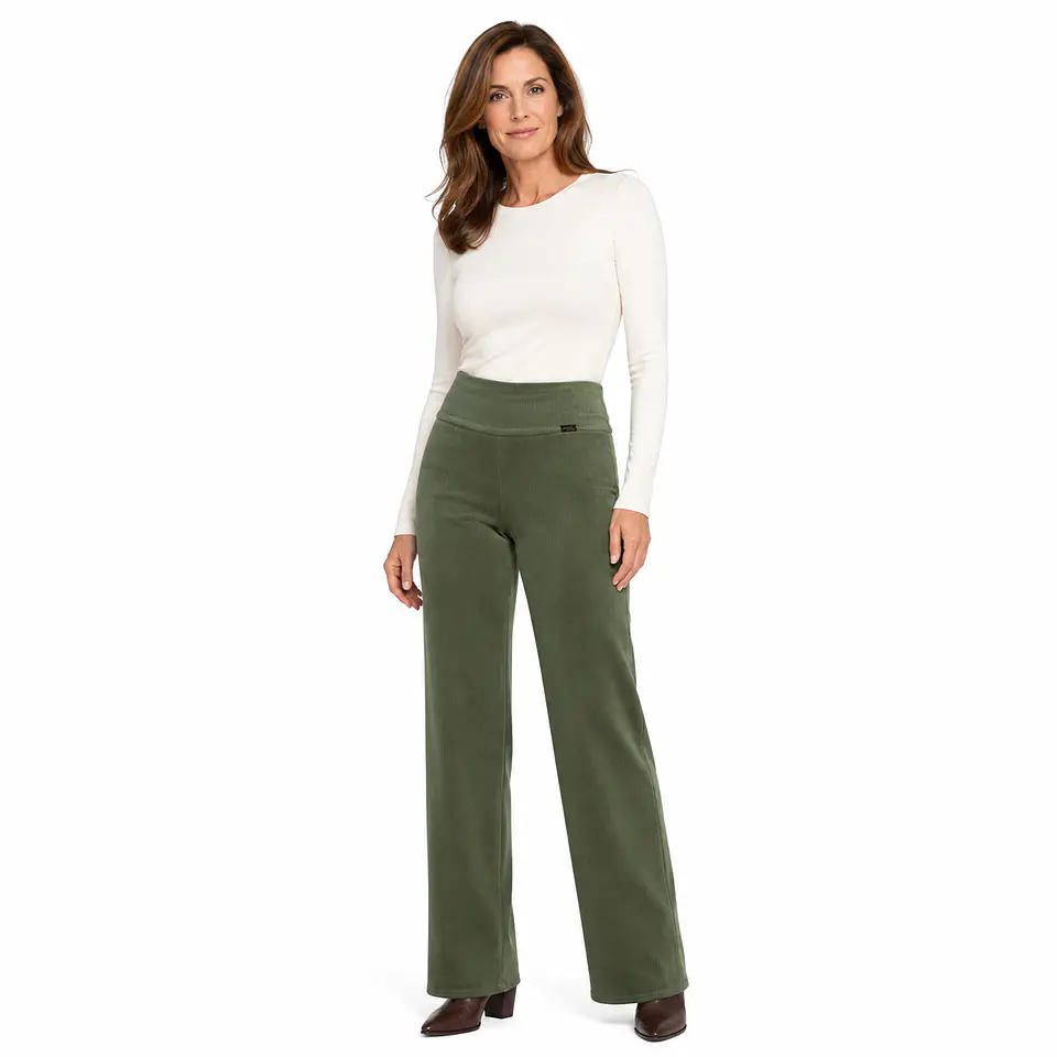 Pantalón Recto Cotelé Forrado en Polar 16