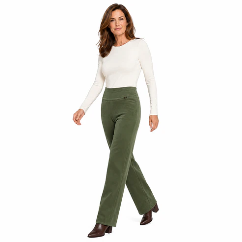 Pantalón Recto Cotelé Forrado en Polar  17
