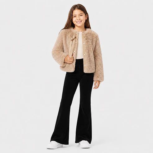 Calza Flare Wide Cotele  Forrada en Micropolar para Niñas  3