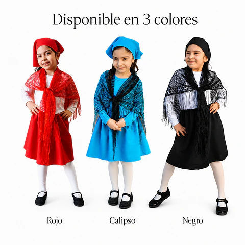 Pack Traje Típico Chilote Niña Completo