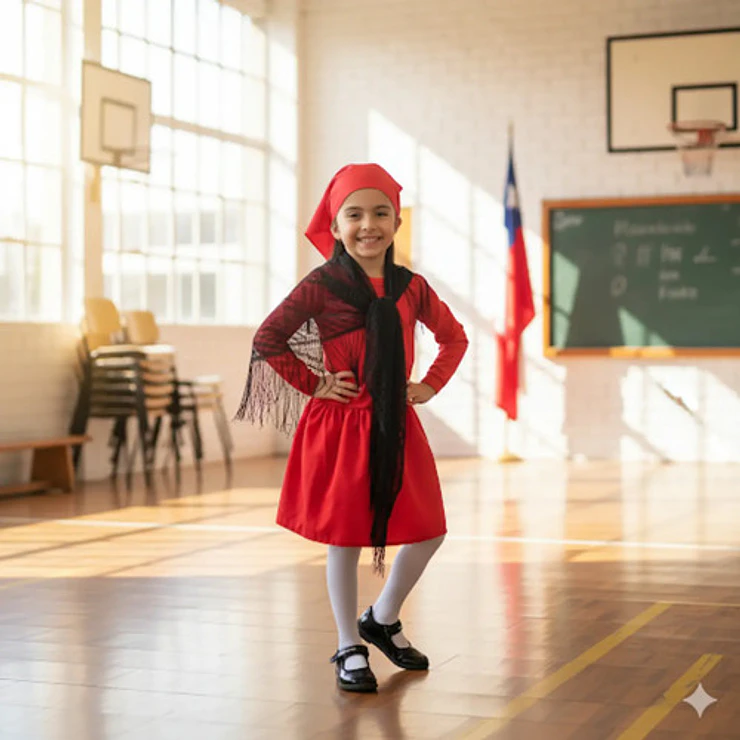 Traje Chilote Niña Baile Escolar 1