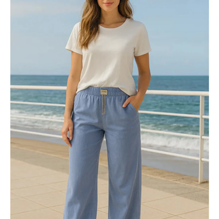 Jeans Palazzo Mujer Tela Liviana, Cómoda Y Suave 1