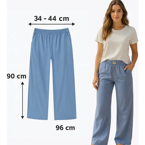 Jeans Palazzo Mujer Tela Liviana, Cómoda Y Suave 3