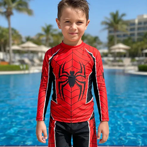 Traje De Baño Spiderman, Diseño Hombre Araña Para Niños 2