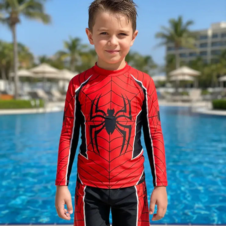 Traje De Baño Spiderman, Diseño Hombre Araña Para Niños 2