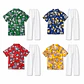 Conjunto Tropical Juvenil – Camisa Estampada + Pantalón Blanco - Miniatura 5