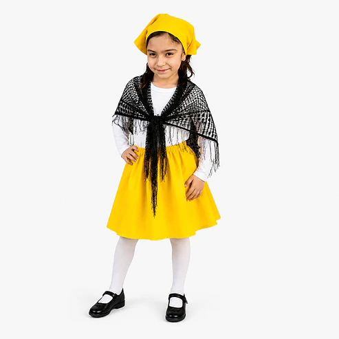 Típico Chilote Niña Falda Puntilla y Pañuelo 5