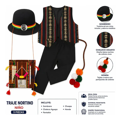 Traje Nortino Niño Completo 4