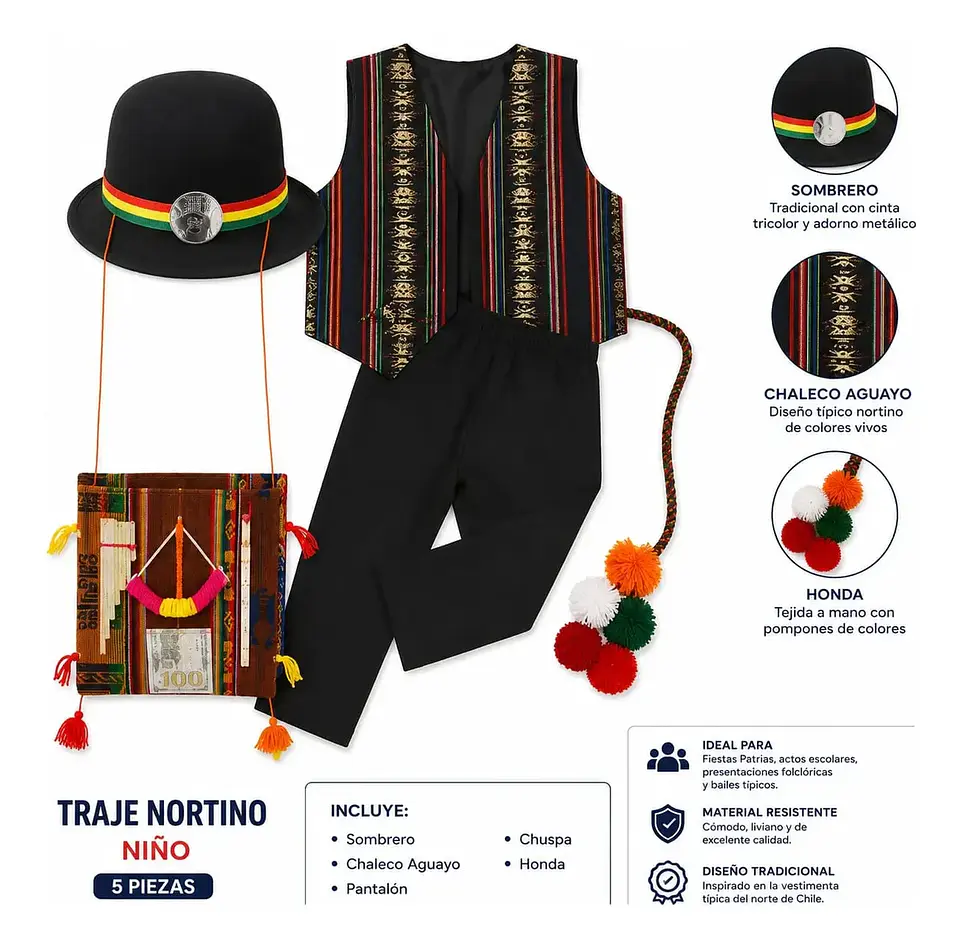 Traje Nortino Niño Completo 4