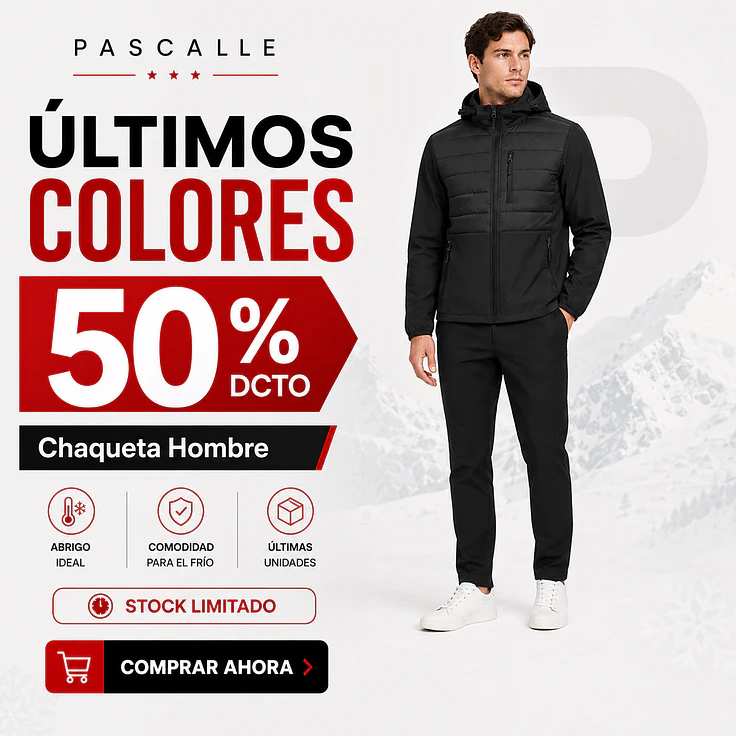 🏷️50% Dcto En Chaquetas Hombre