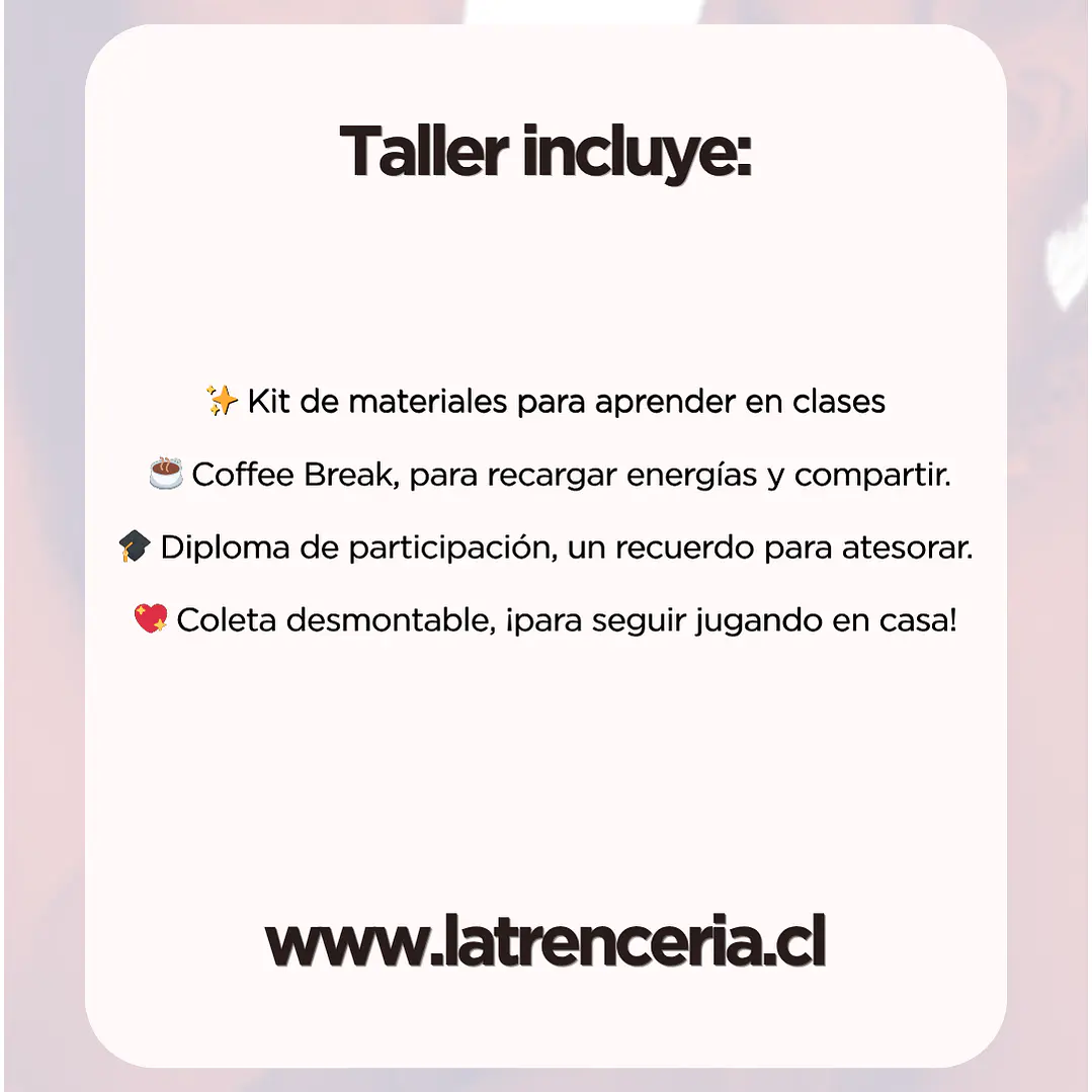 Taller Presencial Madre e Hija. De mis manos a las tuyas ⭐ 03 de Mayo ⭐ 2