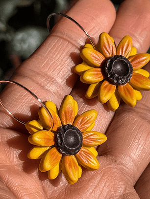 Aros Girasol con argolla