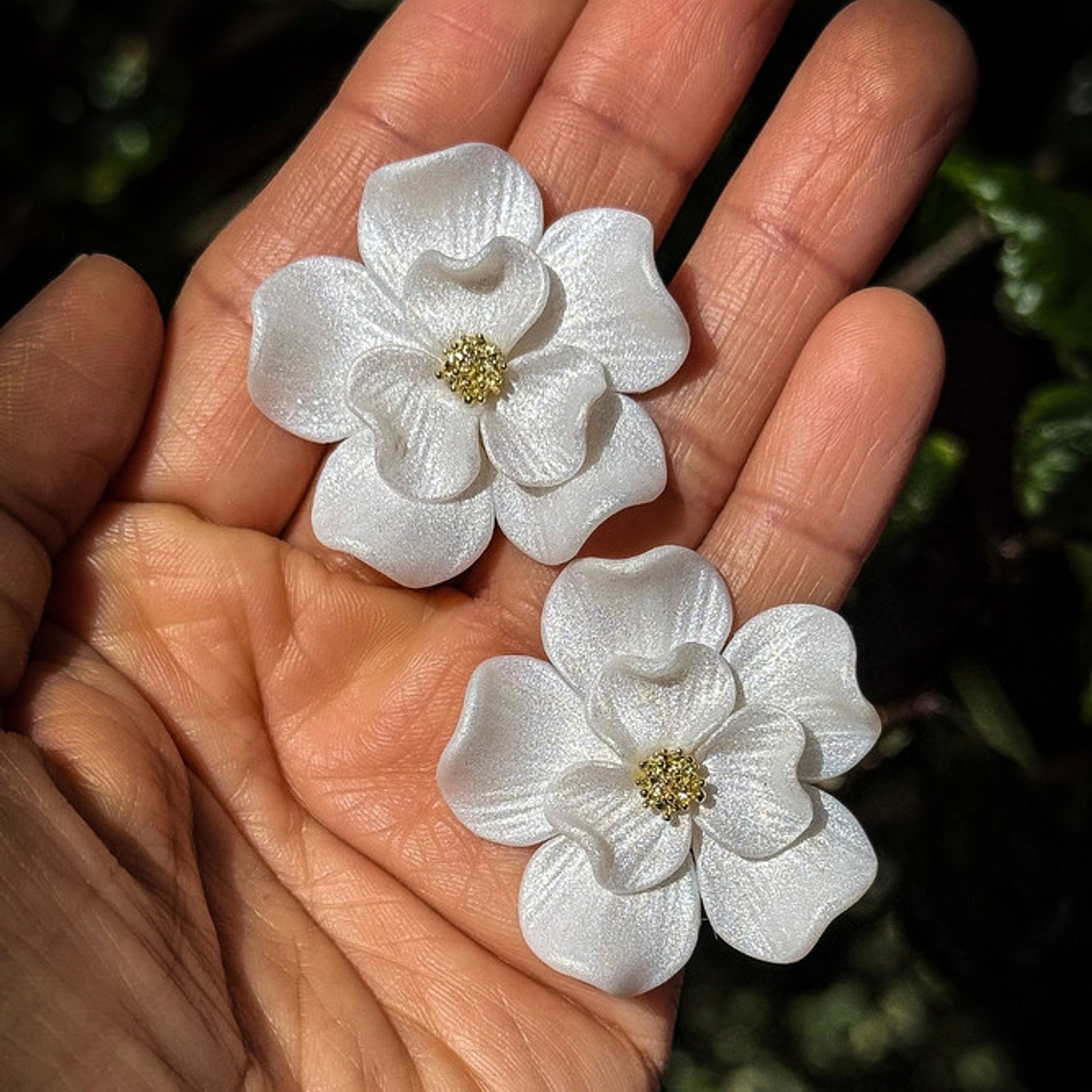 Laurel en flor midi Blanco-Dorado 1