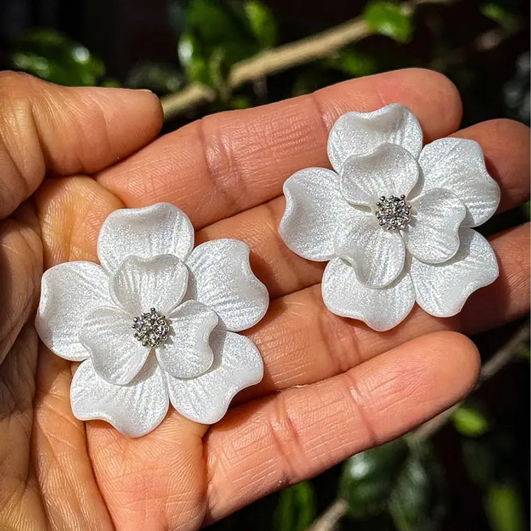 Laurel en flor midi Blanco-Plateado 1