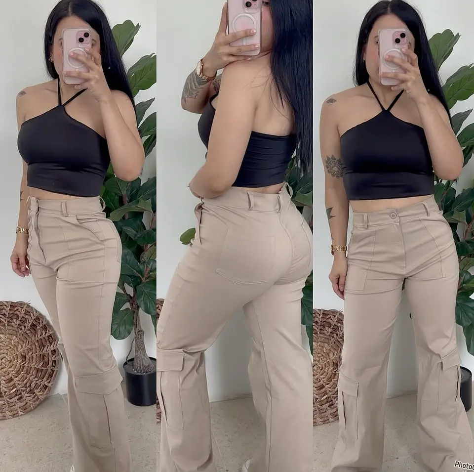 Pantalon Cargo Wide-Leg 1