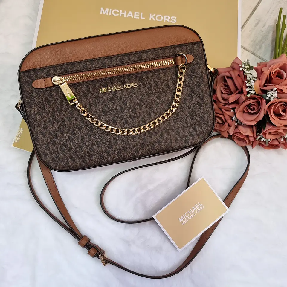 Bandolera con Cadena Michael Kors Marrón 5