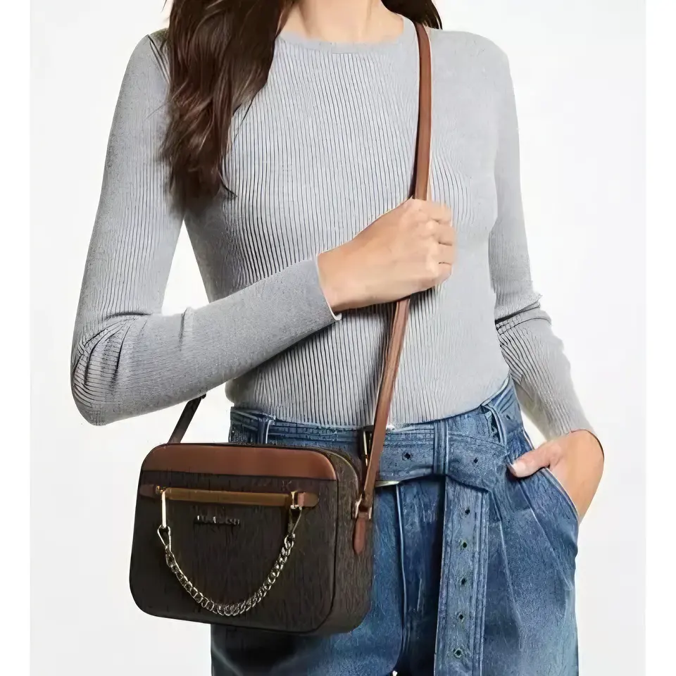 Bandolera con Cadena Michael Kors Marrón 4