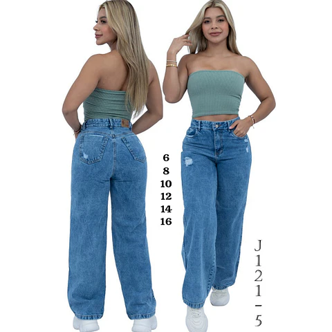 Jeans Wide Leg Tiro Alto Ref. J121-5