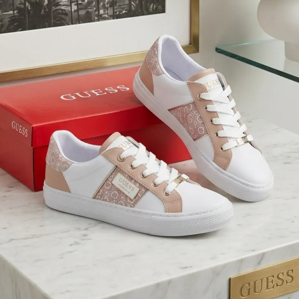Zapatillas Guess Blanco Con Rosado Talla 38 1