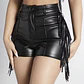 Short Ecocuero con Flecos Negro - Miniatura 5
