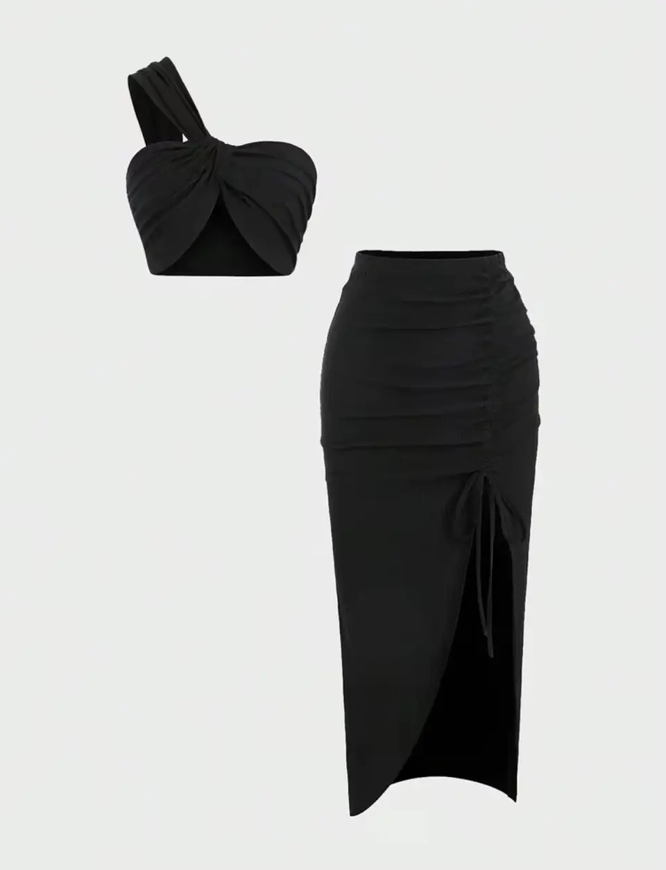 Conjunto de Top Asimétrico y Falda Plisada 5