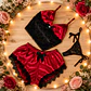 Pijama Satinada Roja con Encaje - Miniatura 2