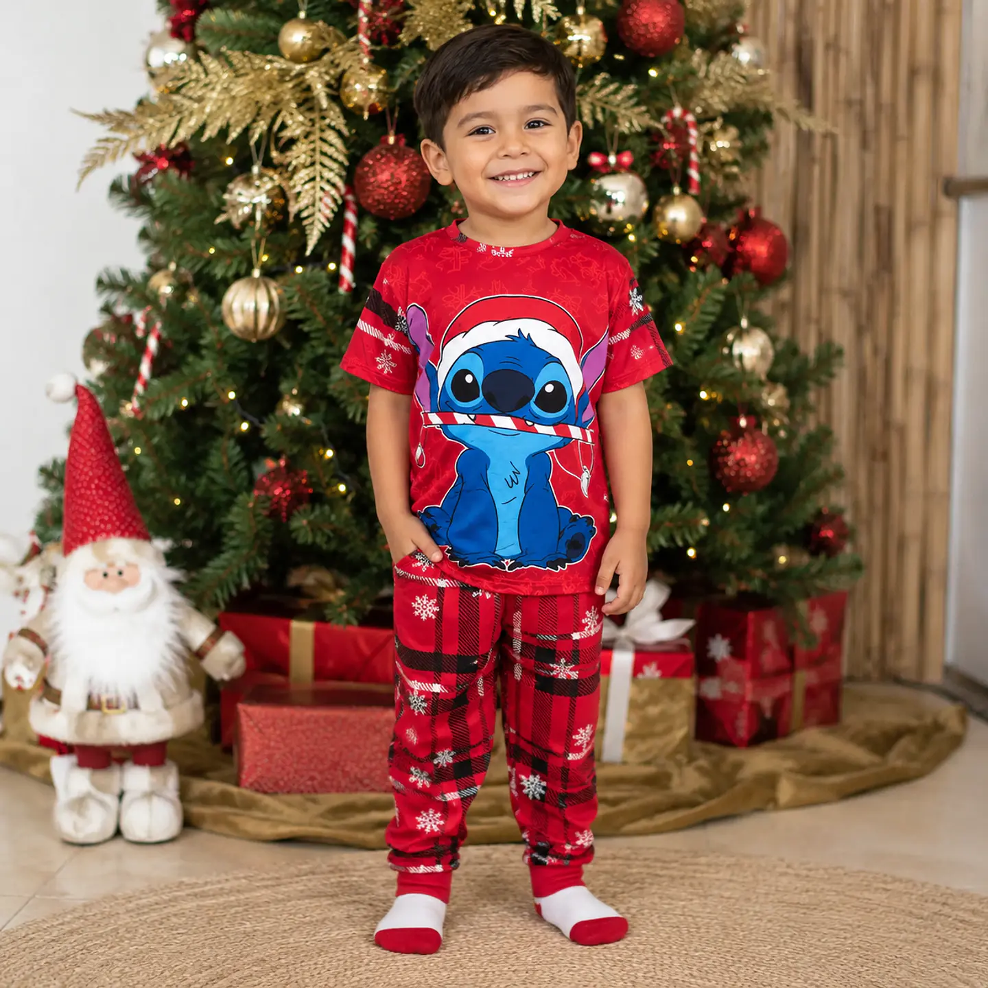 Pijama Navideña Stich Infantil Talla 2/4 1