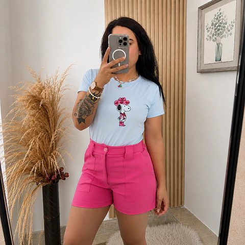 Camiseta Diseño Snoopy Piel de Durazno