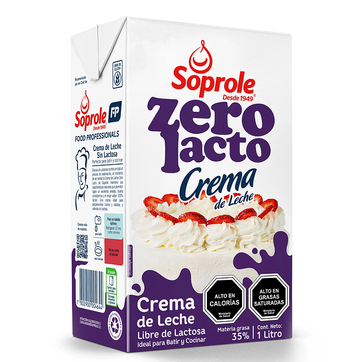 Crema de Leche Soprole Sin Lactosa 1Lt 1