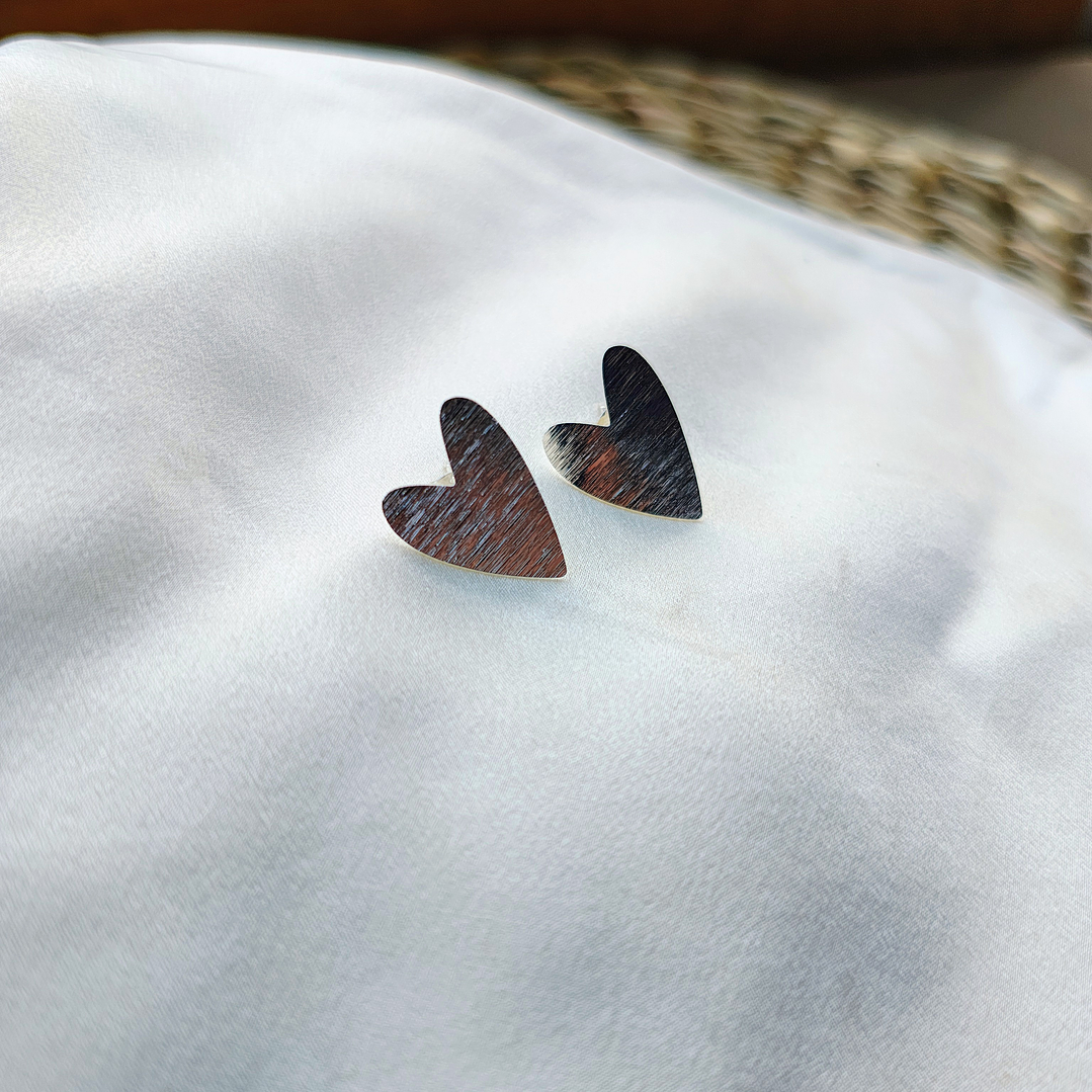 Aro corazón grande plateado 1