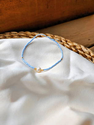 Pulsera celeste una perla