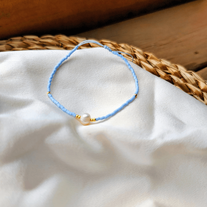 Pulsera celeste una perla 1