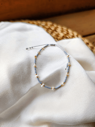 Pulsera gris perlas