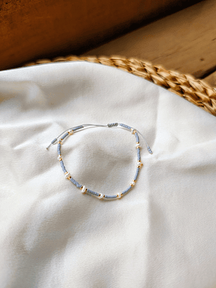 Pulsera celeste perlas