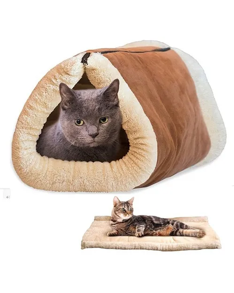 Cama Túnel Polar Para Gatos 2 En 1 Mascotas