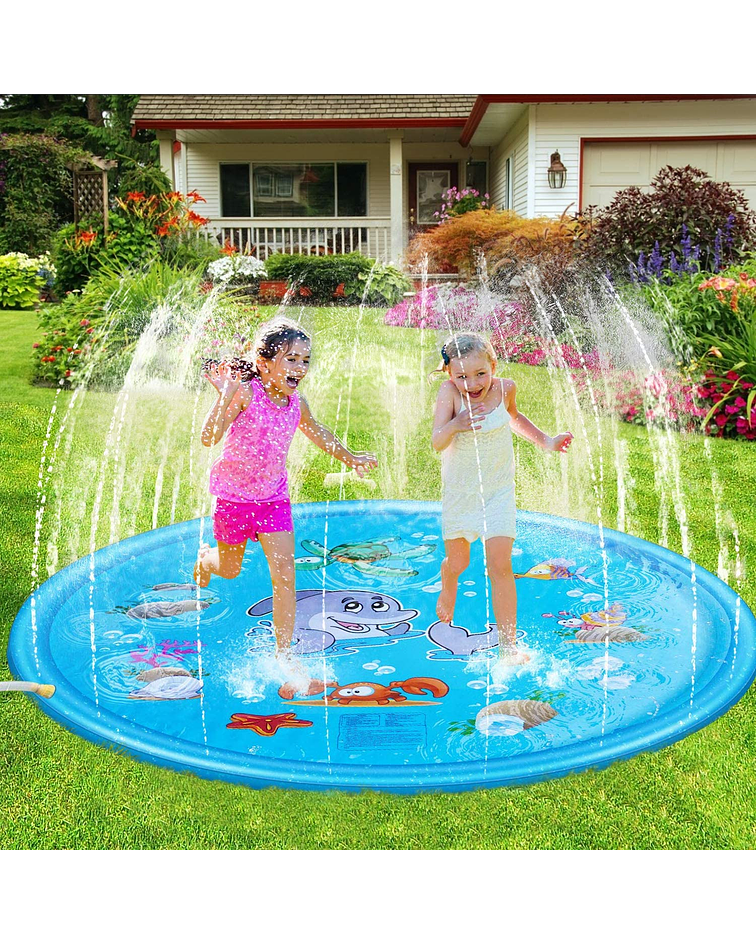 Alfombra De Agua 170cm Piscina Lanza Chorros Niños