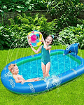 Piscina Inflable 170x110x45cm Dino Delfin Lanza Chorro Agua