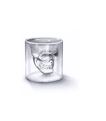 Vaso Shot Calavera Doble Vidrio Trago Fiesta