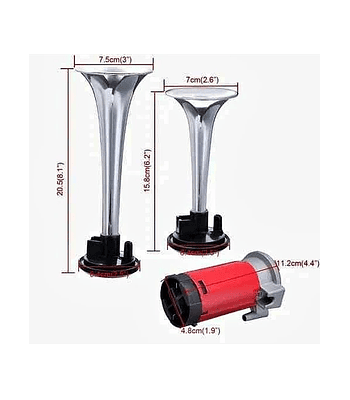 Bocina Para Auto Doble Con Compresor 12 Volt.