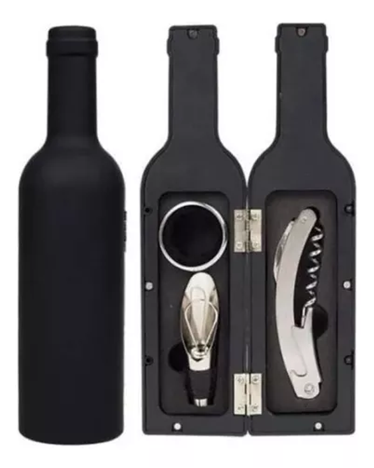 Set De Vino Sacacorchos Kit Descorchador Estuche Botella