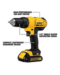 Kit de taladro/destornillador compacto de iones de litio DEWALT 20 V MAX